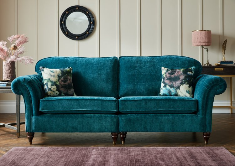 4 seater teal sofa discount