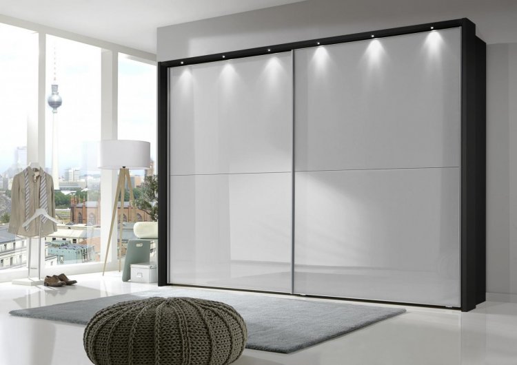 Berlin 2 Door Sliding Wardrobe with Coloured Glass Doors