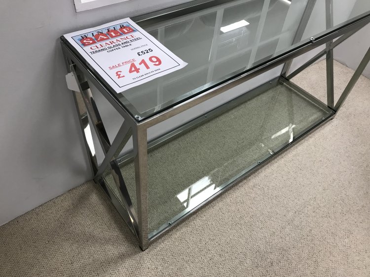 Chrome Glass Console Table