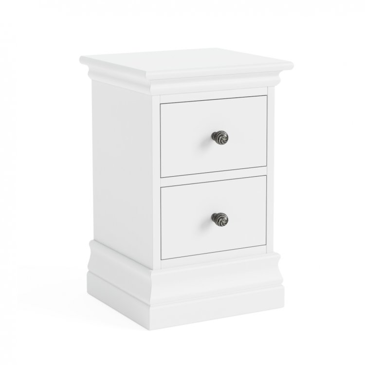 Bordeaux Narrow Bedside Chest - White