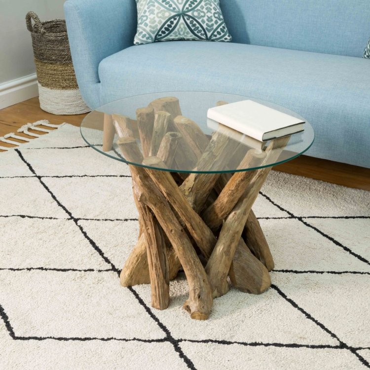 Natural Teak Root Round Coffee Table, Root Console Table Uk